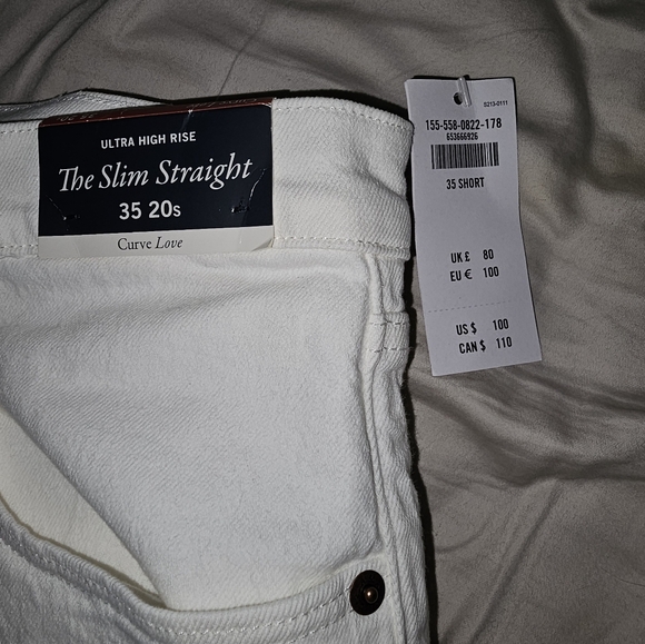 Ultra high rise, Slim straight, Curve love, White Abercrombie Jeans - Picture 1 of 9